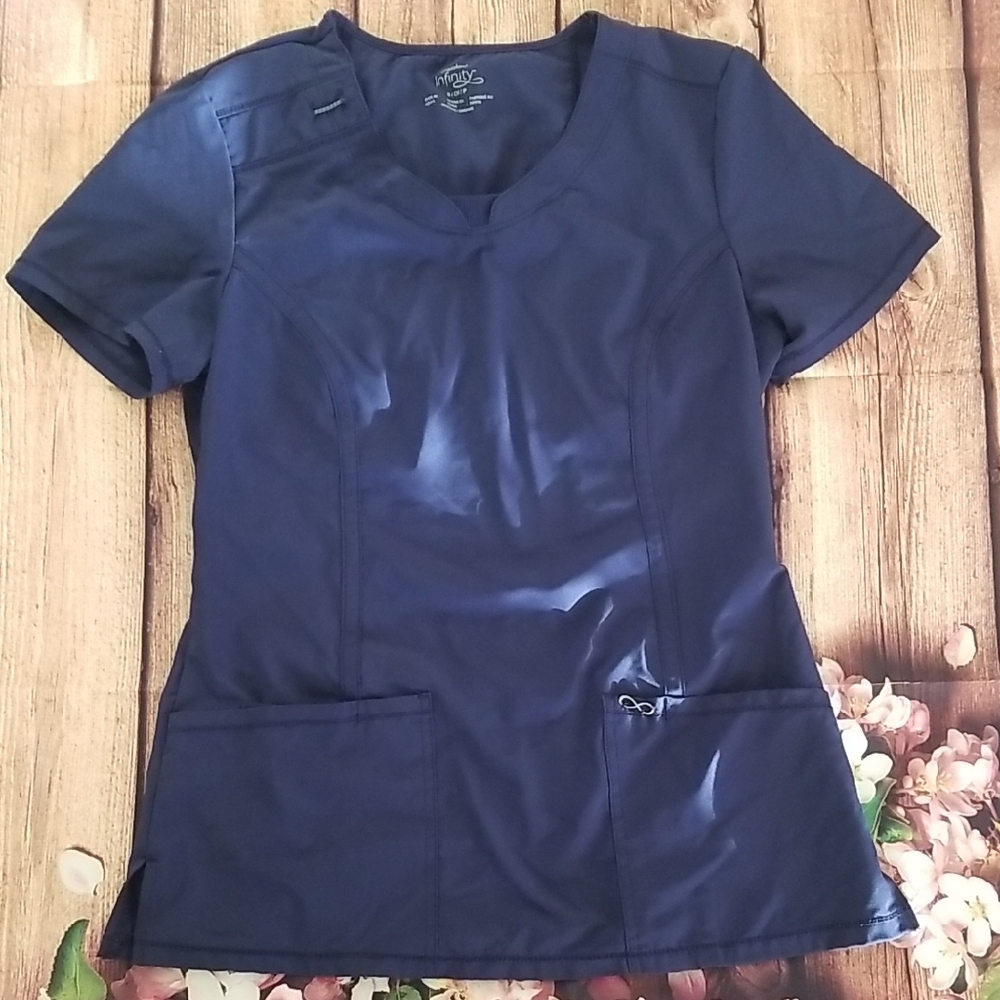 Cherokee Infinity Scrub Top, Navy, Size S/CH/P